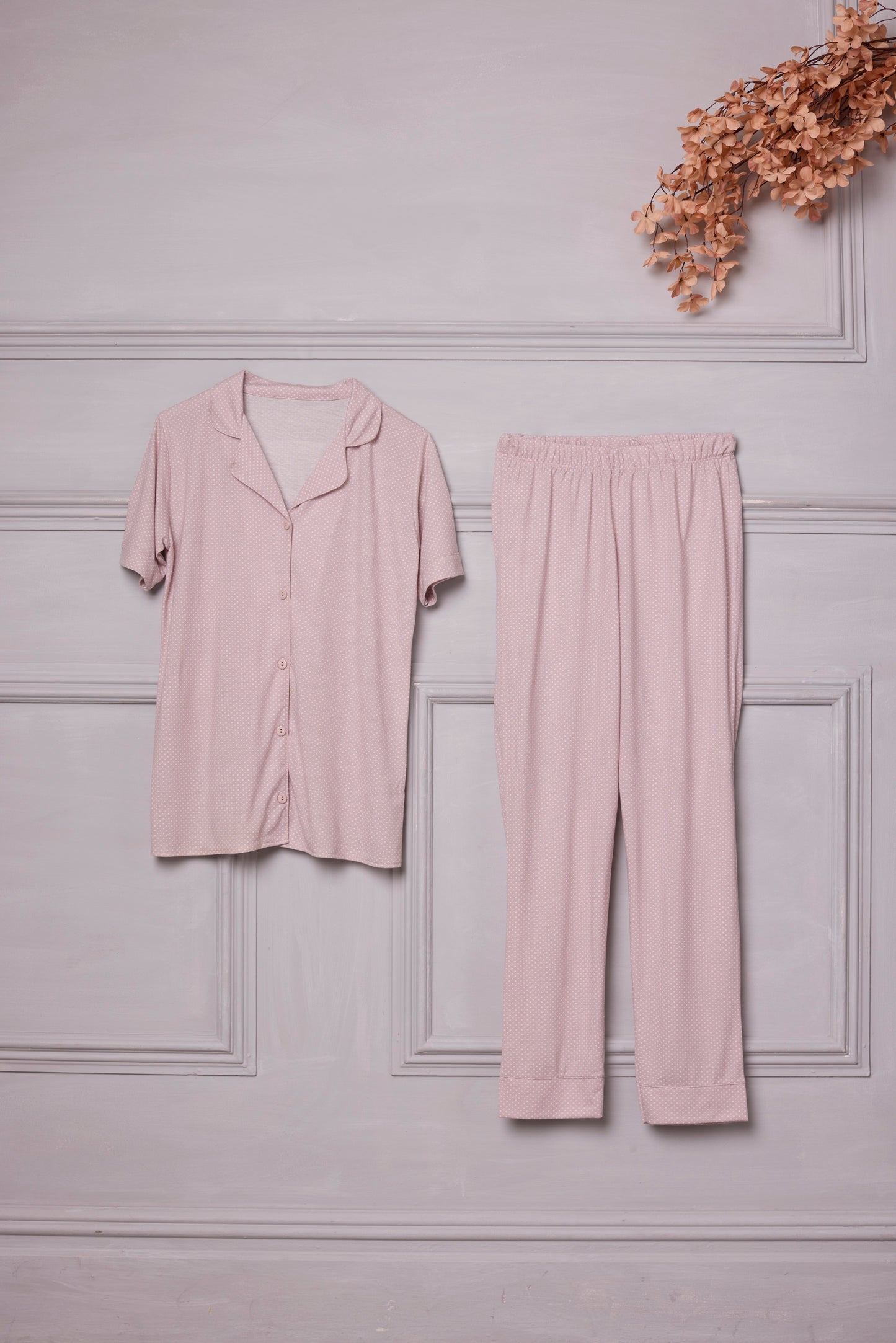 Pale pink polka dot Pyjamas