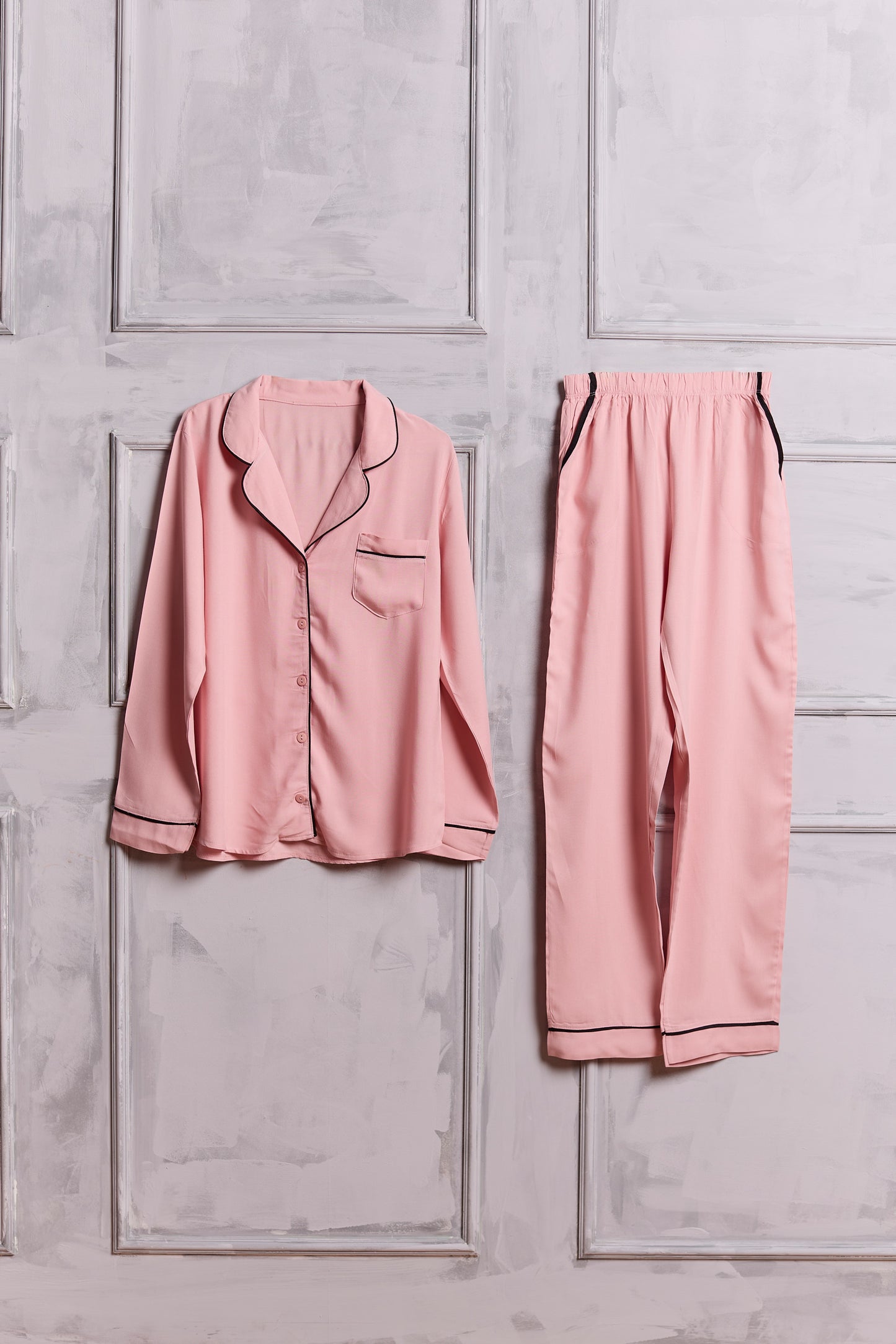 Pale Pink Pyjamas with Piping