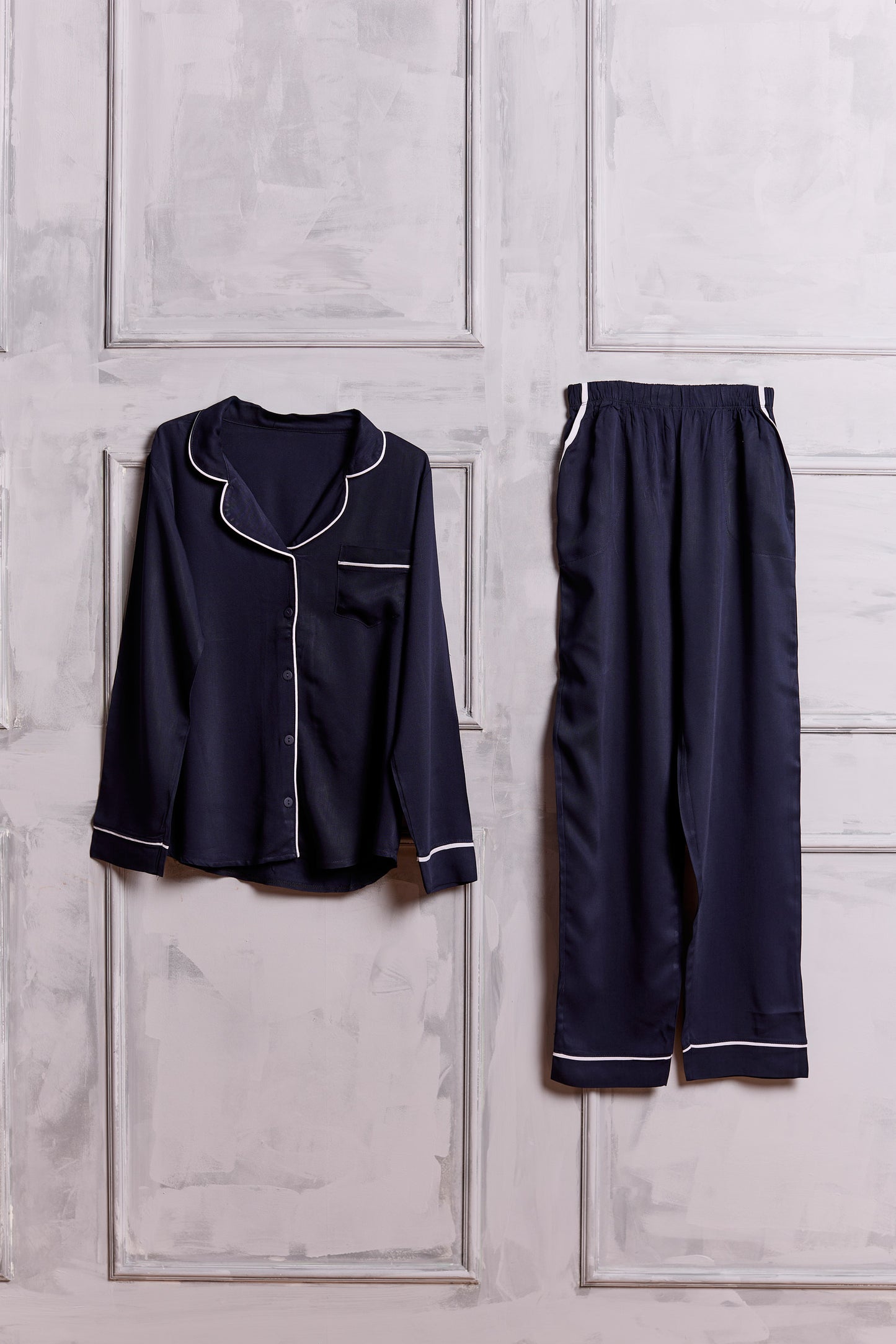 Navy Pyjamas with Piping