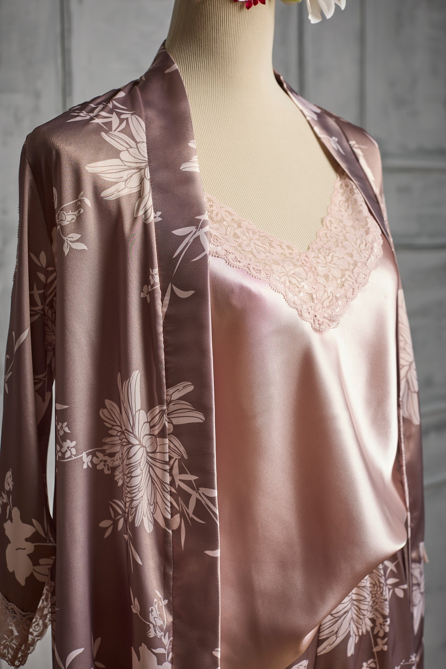 Pale Pink Floral 3 piece Cami Set - Shorts
