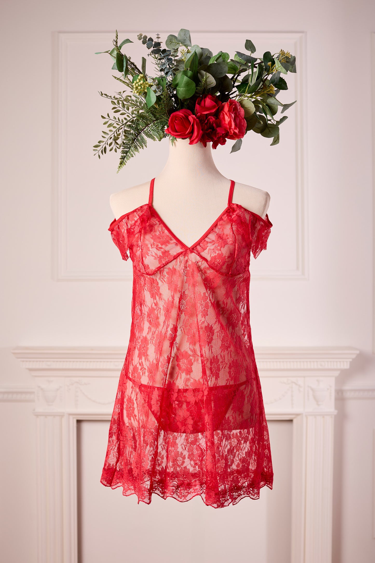 Red off shoulder dress