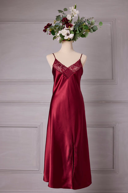 Plus size Maroon Long Nightdress and Dressing Gown