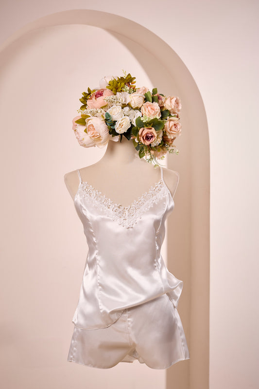 Ivory Bridal Cami Set with lace