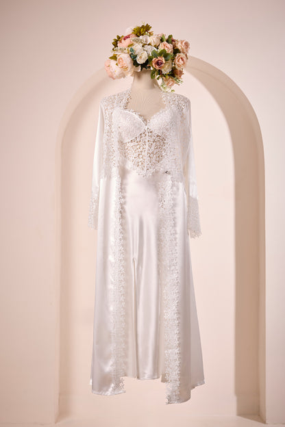 Ivory Bridal Nightdress and Dressing Gown