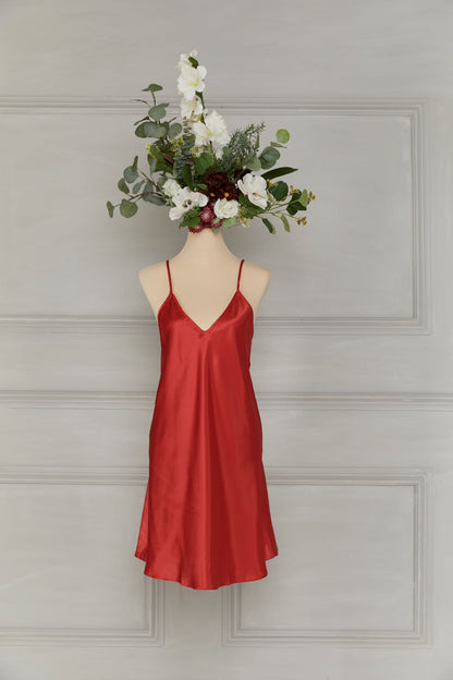 Red Short Nightdress and Dressing Gown